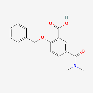 molecular formula C17H17NO4 B8678317 5-[(Dimethylamino)carbonyl]-2-[(phenylmethyl)oxy]benzoic acid 