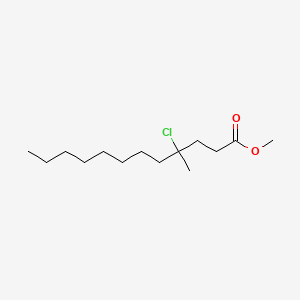 molecular formula C14H27ClO2 B8678466 Methyl 4-chloro-4-methyldodecanoate CAS No. 112937-48-1