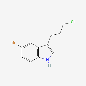molecular formula C11H11BrClN B8678491 1H-Indole,5-bromo-3-(3-chloropropyl)- 