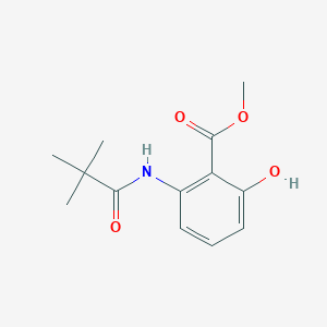 molecular formula C13H17NO4 B8678513 Methyl 2-hydroxy-6-pivalamidobenzoate 