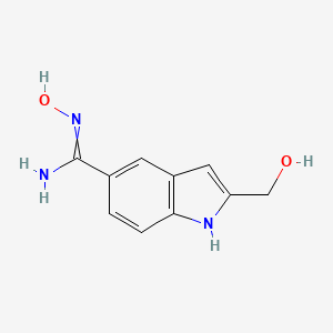 molecular formula C10H11N3O2 B8678558 N-Hydroxy-2-(hydroxymethyl)-1H-indole-5-carboximidamide 