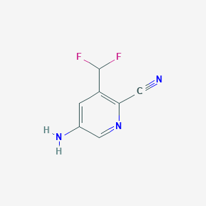 molecular formula C7H5F2N3 B8678571 5-Amino-3-(difluoromethyl)picolinonitrile CAS No. 1332392-77-4