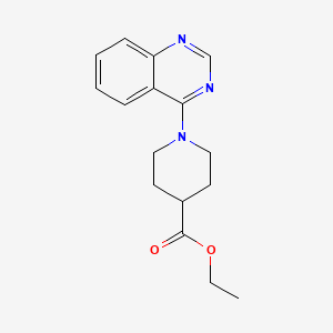 molecular formula C16H19N3O2 B8678596 1-Quinazolin-4-yl-piperidine-4-carboxylic acid ethyl ester 
