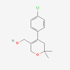 molecular formula C14H17ClO2 B8678836 (4-(4-Chlorophenyl)-6,6-dimethyl-5,6-dihydro-2h-pyran-3-yl)methanol 
