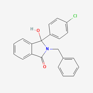 molecular formula C21H16ClNO2 B8678878 2-Benzyl-3-(4-chlorophenyl)-3-hydroxy-2,3-dihydroisoindolin-1-one 