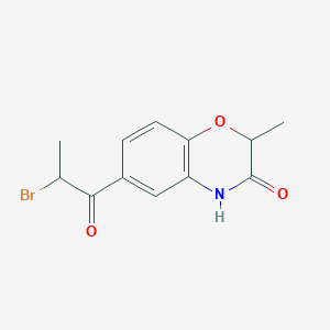 molecular formula C12H12BrNO3 B8678955 6-(2-Bromopropanoyl)-2-methyl-2H-1,4-benzoxazin-3(4H)-one CAS No. 94662-16-5