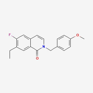 molecular formula C19H18FNO2 B8679019 7-Ethyl-6-fluoro-2-[(4-methoxyphenyl)methyl]isoquinolin-1(2H)-one CAS No. 923022-56-4