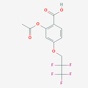 molecular formula C12H9F5O5 B8679039 2-Acetoxy-4-(2.2,3,3,3-pentafluoropropoxy)benzoic acid CAS No. 651331-97-4