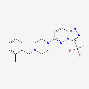 molecular formula C18H19F3N6 B8679047 1-[(2-Methylphenyl)methyl]-4-[3-(trifluoromethyl)-[1,2,4]triazolo[4,3-b]pyridazin-6-yl]piperazine 