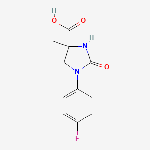 molecular formula C11H11FN2O3 B8679061 1-(4-Fluorophenyl)-4-methyl-2-oxoimidazolidine-4-carboxylic acid CAS No. 880468-17-7