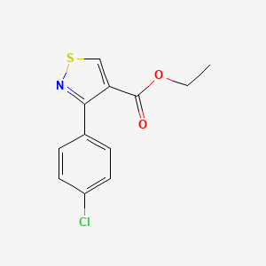molecular formula C12H10ClNO2S B8679081 Ethyl 3-(4-chlorophenyl)-1,2-thiazole-4-carboxylate 