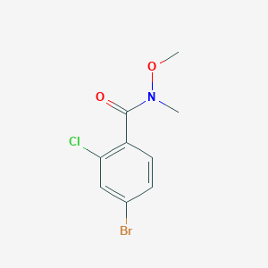 molecular formula C9H9BrClNO2 B8679139 4-bromo-2-chloro-N-methoxy-N-methylbenzamide 