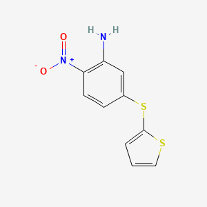 molecular formula C10H8N2O2S2 B8679147 2-Nitro-5-[(thiophen-2-yl)sulfanyl]aniline CAS No. 55564-37-9