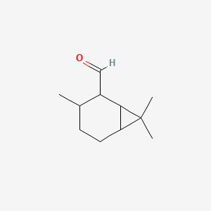 molecular formula C11H18O B8679158 3,7,7-Trimethylbicyclo(4.1.0)heptane-2-carbaldehyde CAS No. 68804-33-1