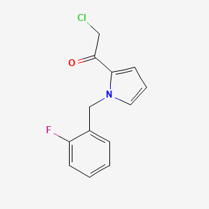 molecular formula C13H11ClFNO B8679178 2-Chloro-1-{1-[(2-fluorophenyl)methyl]-1H-pyrrol-2-yl}ethan-1-one CAS No. 63880-22-8
