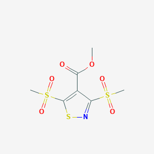 molecular formula C7H9NO6S3 B8679192 Methyl 3,5-di(methanesulfonyl)-1,2-thiazole-4-carboxylate CAS No. 651305-80-5