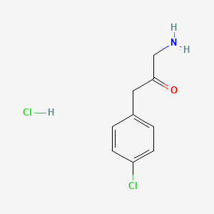molecular formula C9H11Cl2NO B8679207 1-Amino-3-(4-chloro-phenyl)-propan-2-one hydrochloride CAS No. 93102-99-9