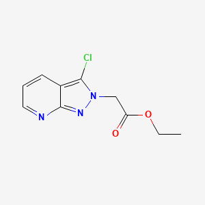 molecular formula C10H10ClN3O2 B8679273 Ethyl (3-chloro-2H-pyrazolo[3,4-b]pyridin-2-yl)acetate CAS No. 918484-81-8
