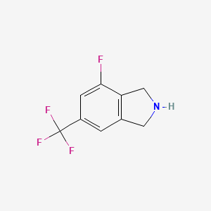 molecular formula C9H7F4N B8679306 1H-Isoindole, 4-fluoro-2,3-dihydro-6-(trifluoromethyl)- 