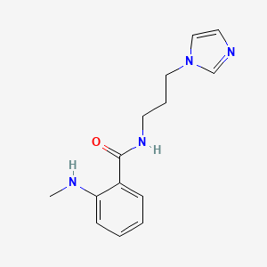 molecular formula C14H18N4O B8679358 N-[3-(1H-Imidazol-1-yl)propyl]-2-(methylamino)benzamide CAS No. 90260-19-8