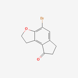 molecular formula C11H9BrO2 B8679368 4-bromo-1,2,6,7-tetrahydro-8H-indeno[5,4-b]furan-8-one 