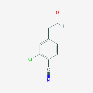 molecular formula C9H6ClNO B8679377 2-Chloro-4-(2-oxoethyl)benzonitrile 