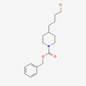 molecular formula C17H24BrNO2 B8679432 Phenylmethyl 4-(4-bromobutyl)-1-piperidinecarboxylate 