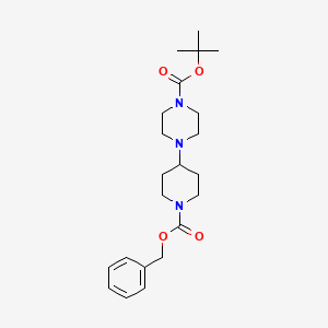 molecular formula C22H33N3O4 B8679623 tert-Butyl 4-(1-((benzyloxy)carbonyl)piperidin-4-yl)piperazine-1-carboxylate 