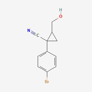 molecular formula C11H10BrNO B8679648 1-(4-Bromo-phenyl)-2-hydroxymethyl-cyclopropanecarbonitrile 