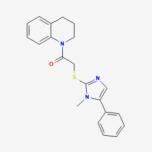 molecular formula C21H21N3OS B8679870 1-(3,4-Dihydro-2H-quinolin-1-yl)-2-(1-methyl-5-phenyl-1H-imidazol-2-ylsulfanyl)-ethanone 