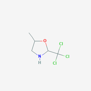 molecular formula C5H8Cl3NO B8679902 5-Methyl-2-(trichloromethyl)-1,3-oxazolidine CAS No. 52636-87-0