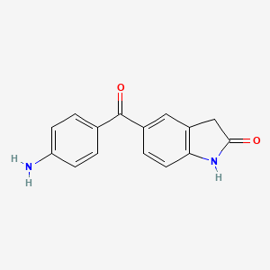 molecular formula C15H12N2O2 B8679927 5-(4-Amino-benzoyl)-1,3-dihydro-indol-2-one 