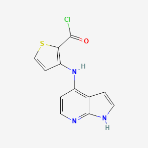 molecular formula C12H8ClN3OS B8679971 3-(1H-Pyrrolo[2,3-b]pyridin-4-ylamino)-thiophene-2-carbonyl chloride 