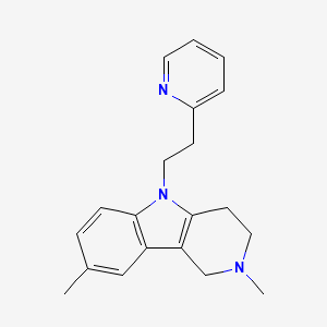 molecular formula C20H23N3 B8680210 2,3,4,5-tetrahydro-2,8-dimethyl-5-(2-(pyridin-2-yl)ethyl)-1H-pyrido[4,3-b]indole 