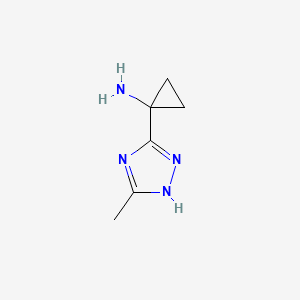 molecular formula C6H10N4 B8680290 1-(5-methyl-4H-[1,2,4]triazol-3-yl)-cyclopropylamine 