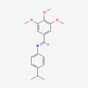 molecular formula C19H23NO3 B8680299 4-Isopropyl-N-(3,4,5-trimethoxybenzylidene)aniline CAS No. 151221-94-2