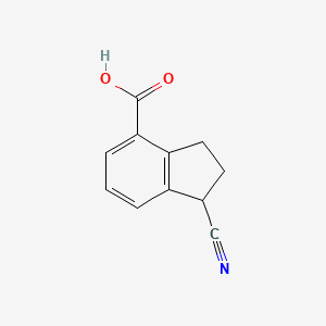 molecular formula C11H9NO2 B8680374 1-Cyanoindan-4-carboxylic acid 