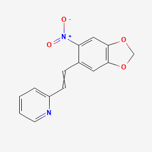 molecular formula C14H10N2O4 B8680468 Pyridine, 2-[2-(6-nitro-1,3-benzodioxol-5-yl)ethenyl]- CAS No. 58754-18-0