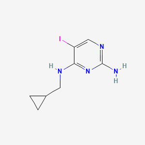 molecular formula C8H11IN4 B8680476 N4-(Cyclopropylmethyl)-5-iodopyrimidine-2,4-diamine 