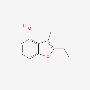 molecular formula C11H12O2 B8680481 2-Ethyl-4-hydroxy-3-methylbenzofuran 