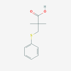 molecular formula C11H14O2S B8680537 2,2-Dimethyl-3-(phenylthio)propanoic acid 