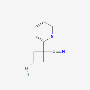 molecular formula C10H10N2O B8680540 3-Hydroxy-1-(pyridin-2-yl)cyclobutanecarbonitrile 