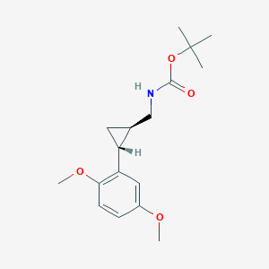 molecular formula C17H25NO4 B8680547 Carbamic acid, N-[[(1R,2R)-2-(2,5-dimethoxyphenyl)cyclopropyl]methyl]-, 1,1-dimethylethyl ester, rel- 