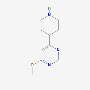 molecular formula C10H15N3O B8680567 4-Methoxy-6-piperidin-4-yl-pyrimidine 