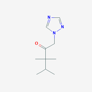 molecular formula C10H17N3O B8680604 3,3,4-Trimethyl-1-(1H-1,2,4-triazol-1-yl)pentan-2-one CAS No. 89517-76-0