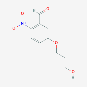 molecular formula C10H11NO5 B8680615 5-(3-Hydroxypropoxy)-2-nitrobenzaldehyde CAS No. 207298-34-8
