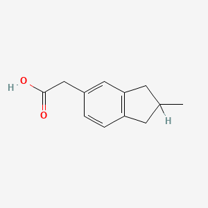 molecular formula C12H14O2 B8680647 1H-Indene-5-acetic acid, 2,3-dihydro-2-methyl- CAS No. 57144-89-5