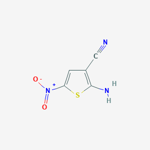 molecular formula C5H3N3O2S B8680675 2-Amino-3-cyano-5-nitrothiophene CAS No. 56387-09-8
