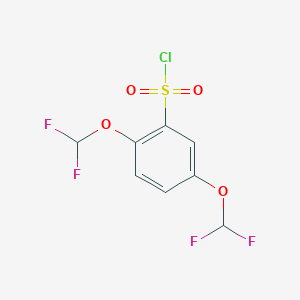 molecular formula C8H5ClF4O4S B8680705 Benzenesulfonyl chloride, 2,5-bis(difluoromethoxy)- CAS No. 91168-60-4