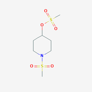 molecular formula C7H15NO5S2 B8680728 1-(Methylsulfonyl)piperidin-4-yl methanesulfonate 